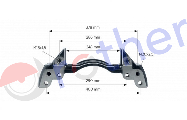 P014107025 - Portapinzas Knorr SB6/SB7 Mercedes trasero (Distancia corta)